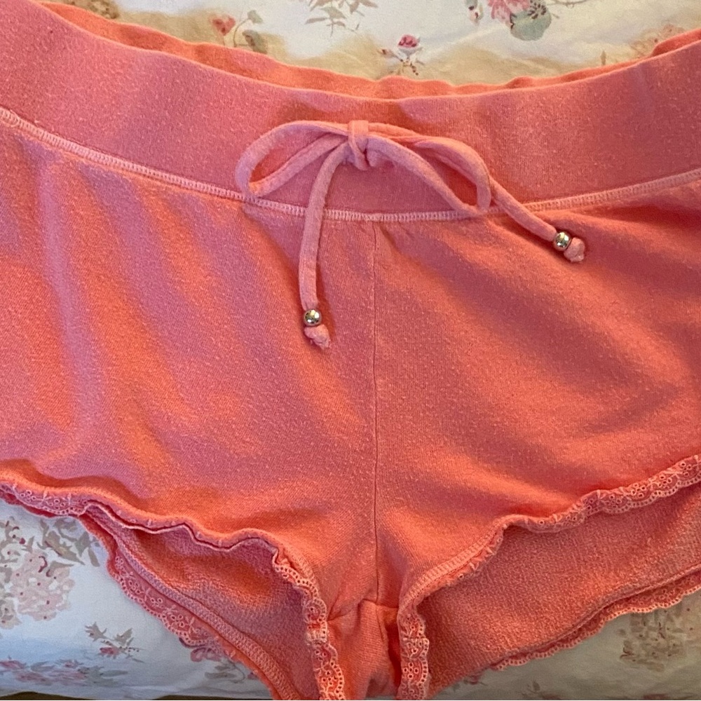 Women's Pink Lace-Trimmed Shorts